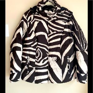 Rare Bogner Down-Filled Zebra Print Ski Jacket